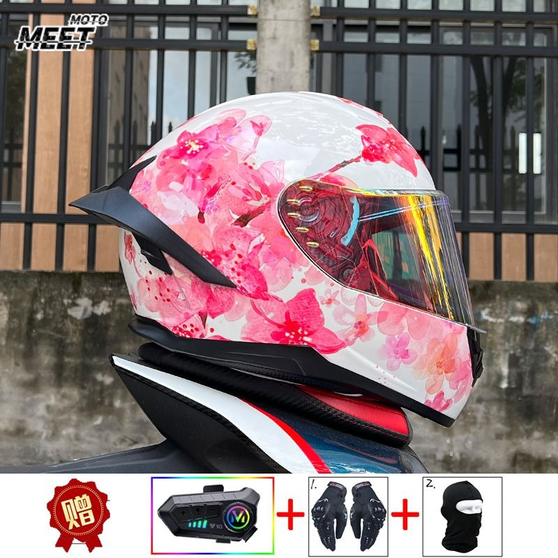 Full Face Motorcycle Helmet With Bluetooth - ORZ Motosiklet Bluetooth Kask Dört Mevsim