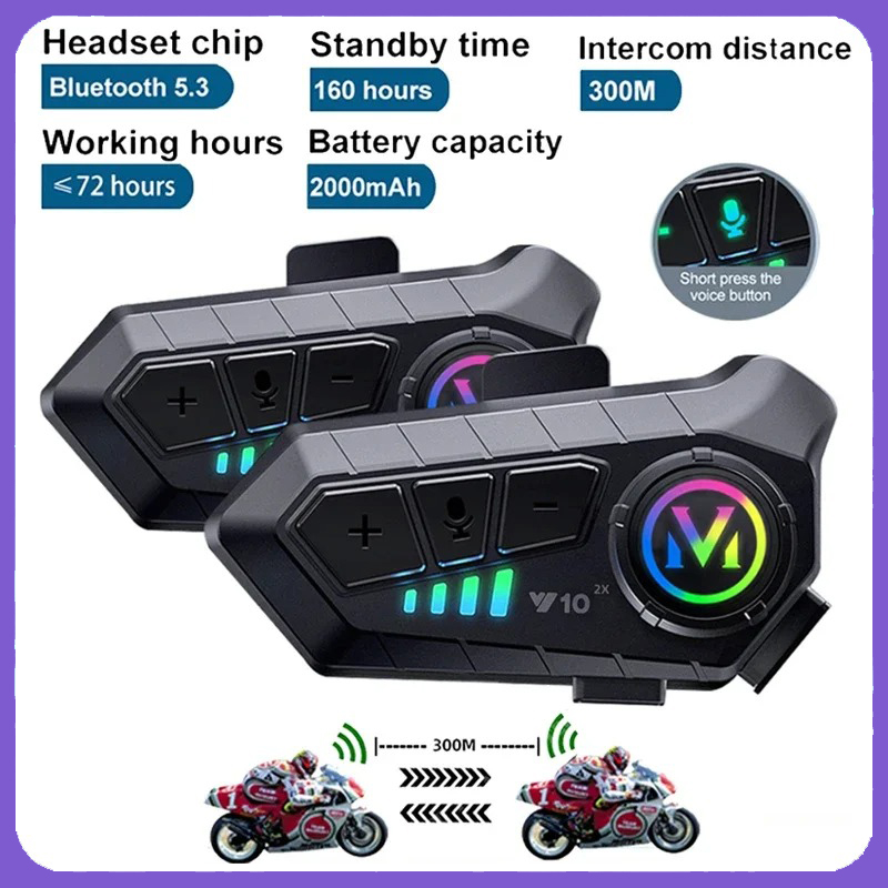 Universal Motorcycle Helmet Intercom Headset - 1/2 adet Y10 2X motosiklet interkom