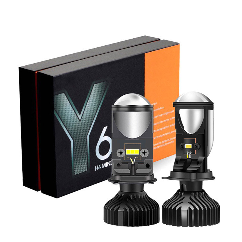 Universal Motorcycle Led Headlight Projector - Y6D Lens H4 LED Far 8000LM