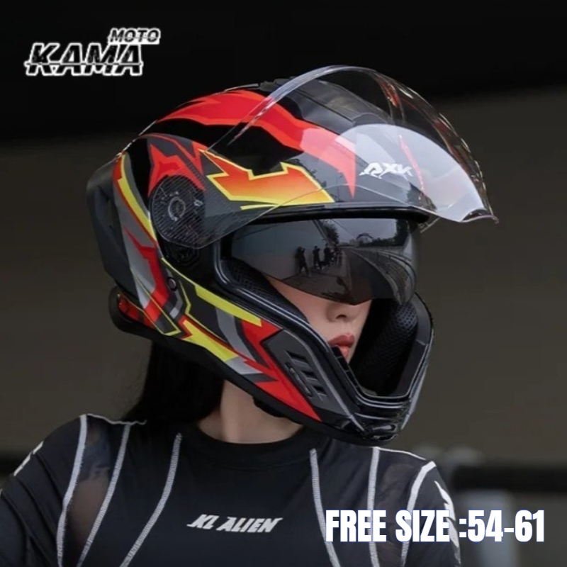 Full Face Motorcycle Helmet With Bluetooth - Motosiklet Tam Kaskı Geniş Arka Kısımlı