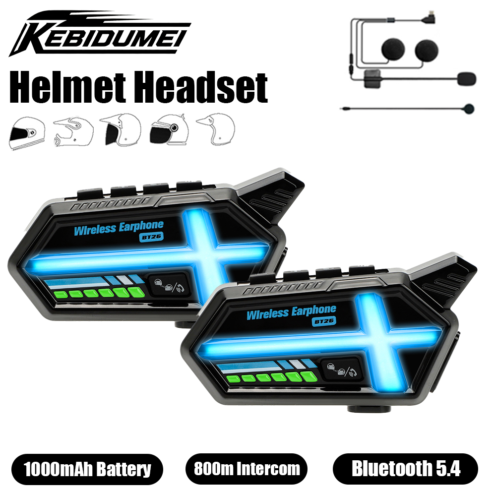 Universal Motorcycle Helmet Intercom Headset - KEBIDUMEI BT26 Kask Kulaklık Bluetooth Hoparlör