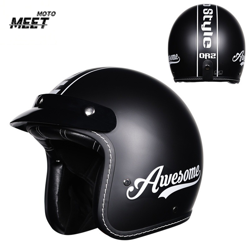 Uniseks Retro 3/4 Açık Yüz Mot - Vintage Open Face Retro Helmet incelemesi ve fiyatı