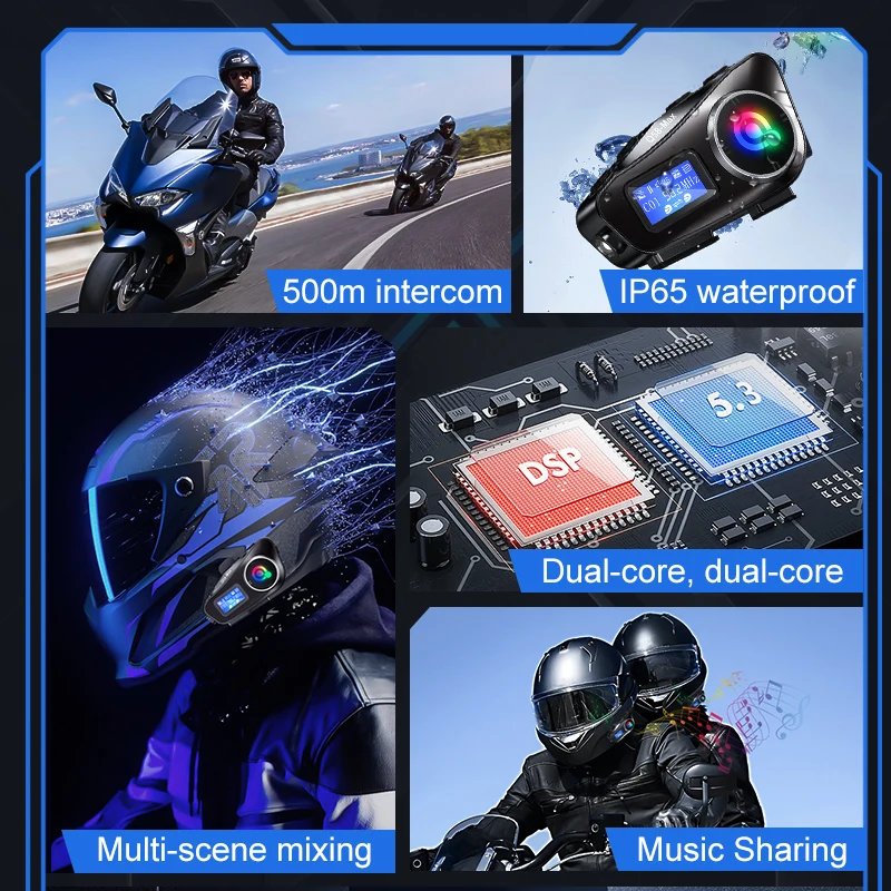 Ekran 500M Bluetooth motosikle - Universal Motorcycle Helmet Intercom Headset incelemesi ve fiyatı