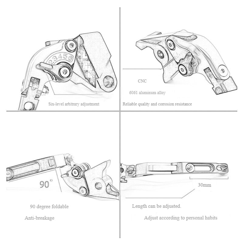YAMAHA MT-09 MT09 MT mt 09 201 - Cnc Aluminum Adjustable Brake Clutch Levers incelemesi ve fiyatı