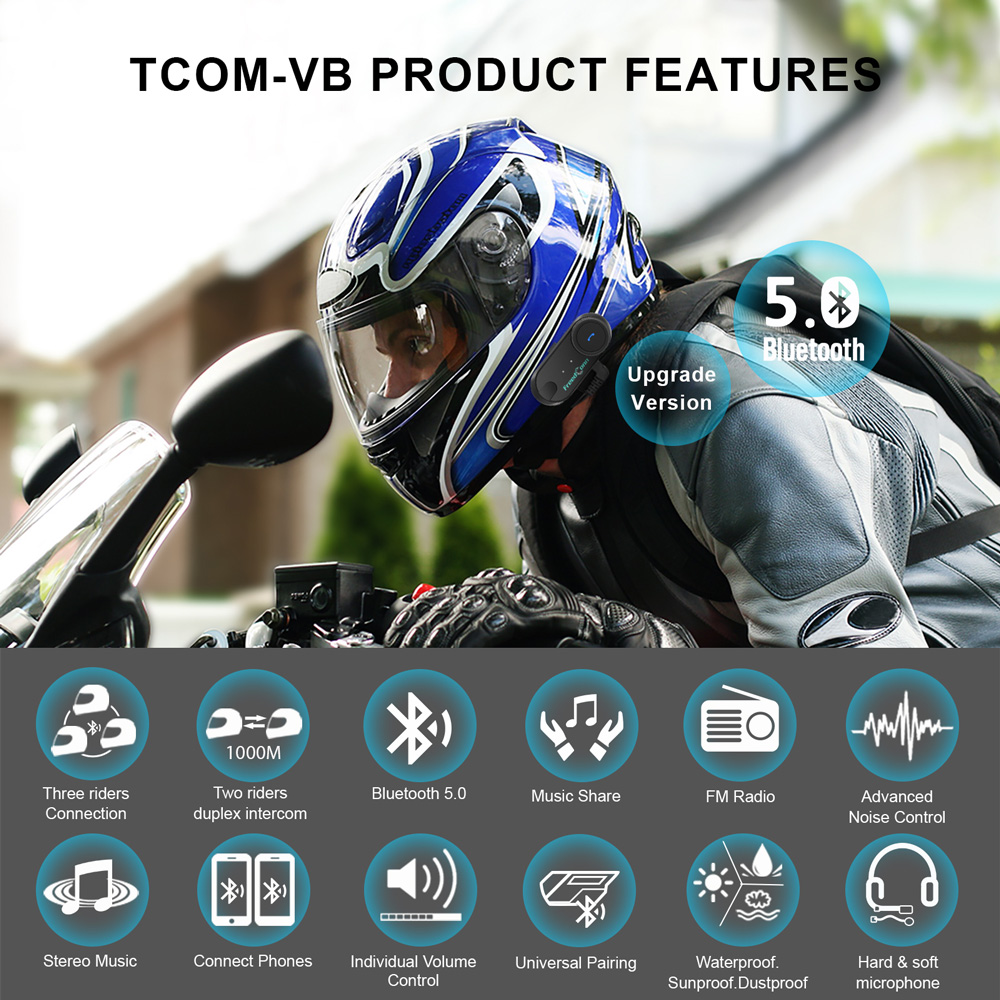 Freedconn T Com VB Moto rcycle - Universal Motorcycle Helmet Intercom Headset incelemesi ve fiyatı