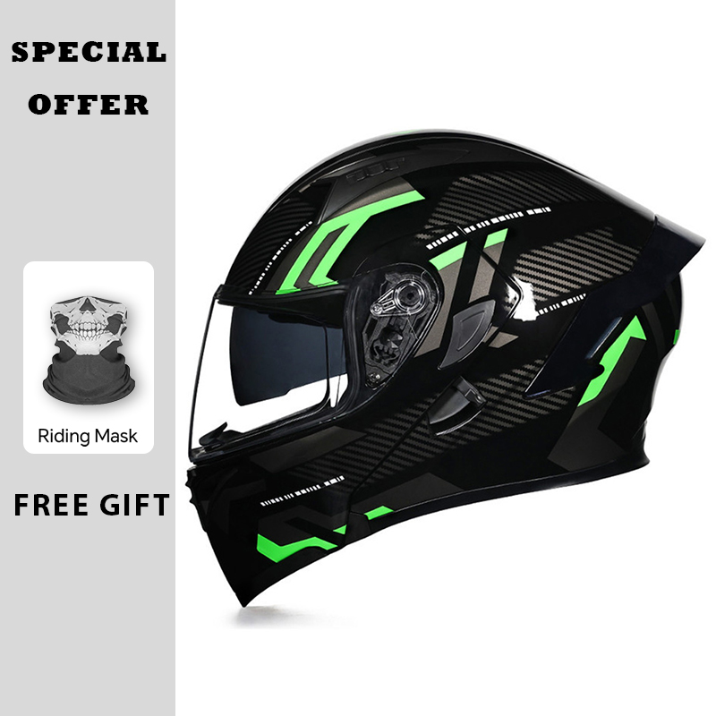 DOT Onaylı Motosiklet Açılır K - Dual Visor Motorcycle Racing Helmet incelemesi ve fiyatı