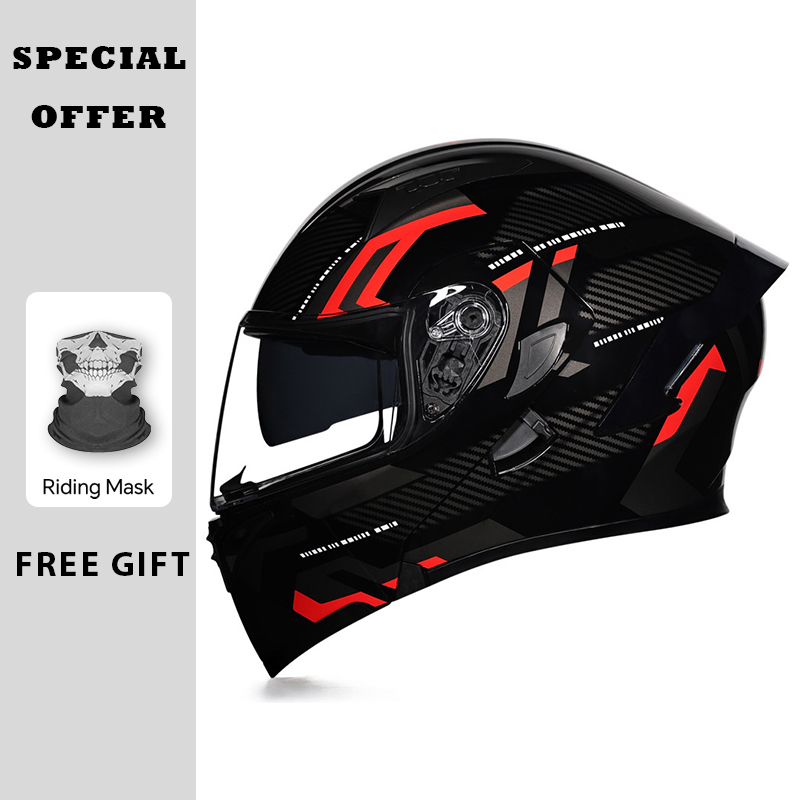 DOT Onaylı Motosiklet Açılır K - Dual Visor Motorcycle Racing Helmet incelemesi ve fiyatı