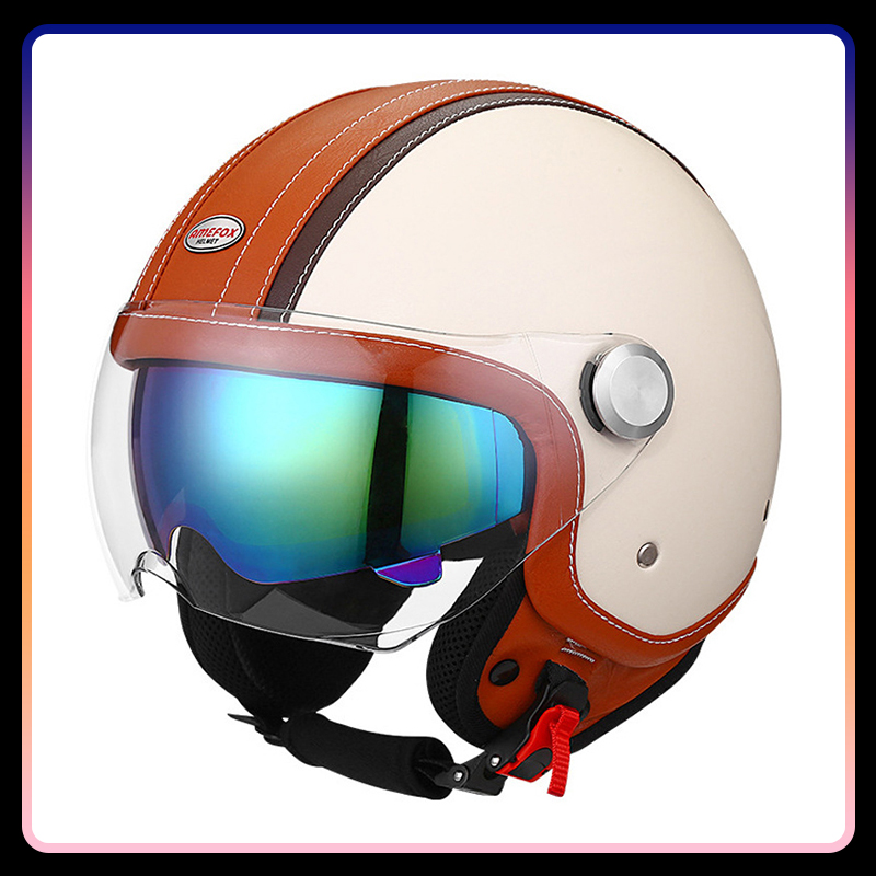 DOT Onaylı Daul Lens Açık Yüz  - Vintage Open Face Retro Helmet incelemesi ve fiyatı