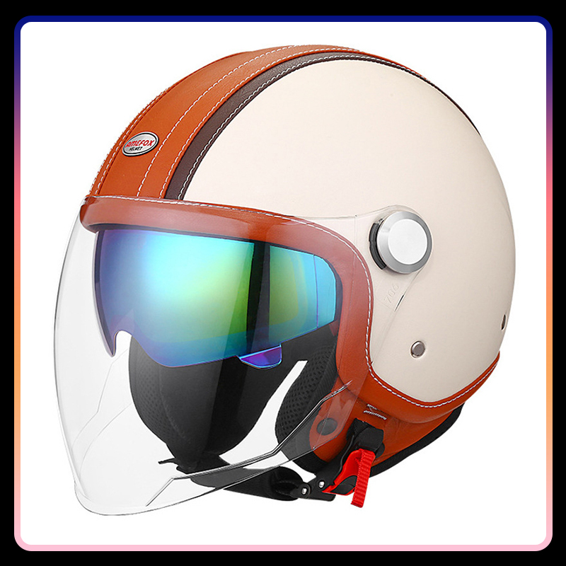 DOT Onaylı Daul Lens Açık Yüz  - Vintage Open Face Retro Helmet incelemesi ve fiyatı